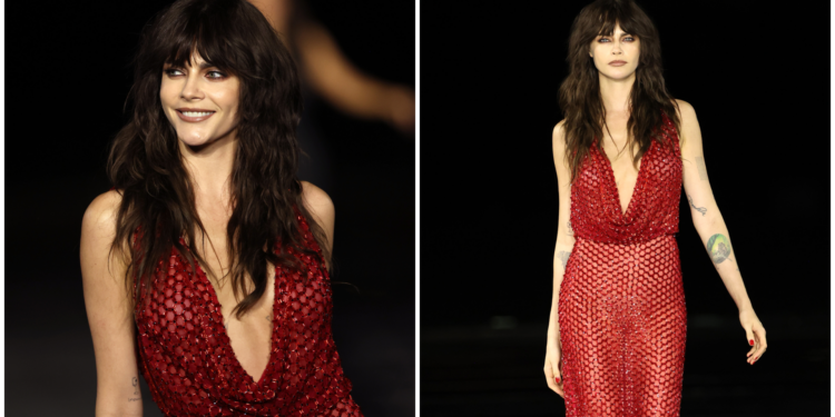 Cara Delevingne walks the runway at L